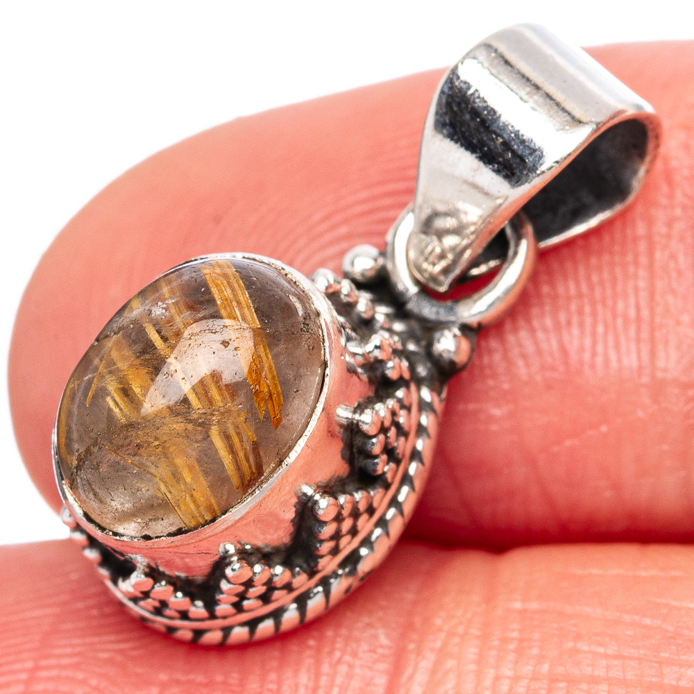 Rutilated Quartz Pendants 7/8" (925 Sterling Silver) P42335