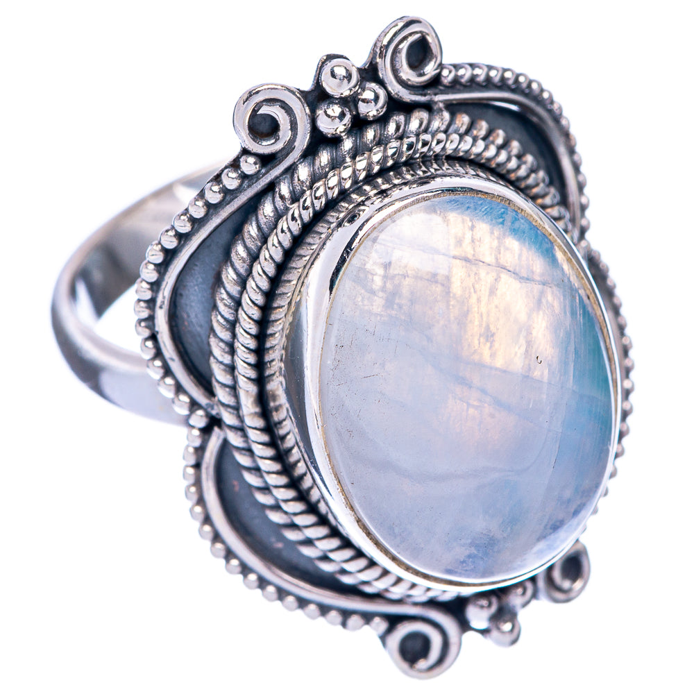 Rainbow Moonstone Ring Size 7.75 (925 Sterling Silver) R144852