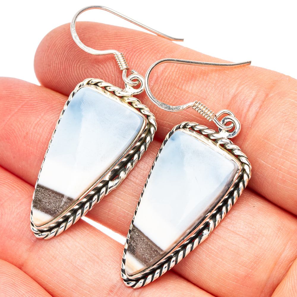 Blue Scheelite 925 Sterling Silver Earrings 1 7/8" (925 Sterling Silver) E2087