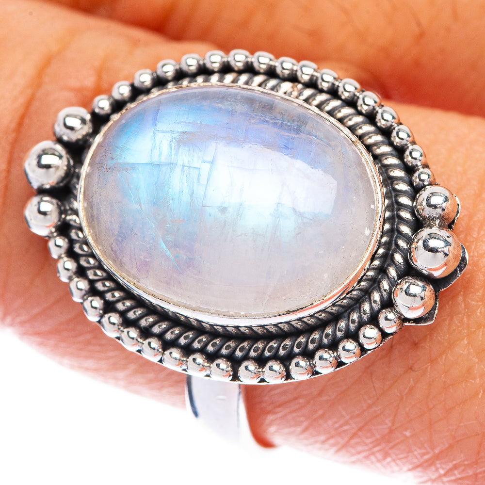 Rainbow Moonstone Ring Size 10 (925 Sterling Silver) R144615