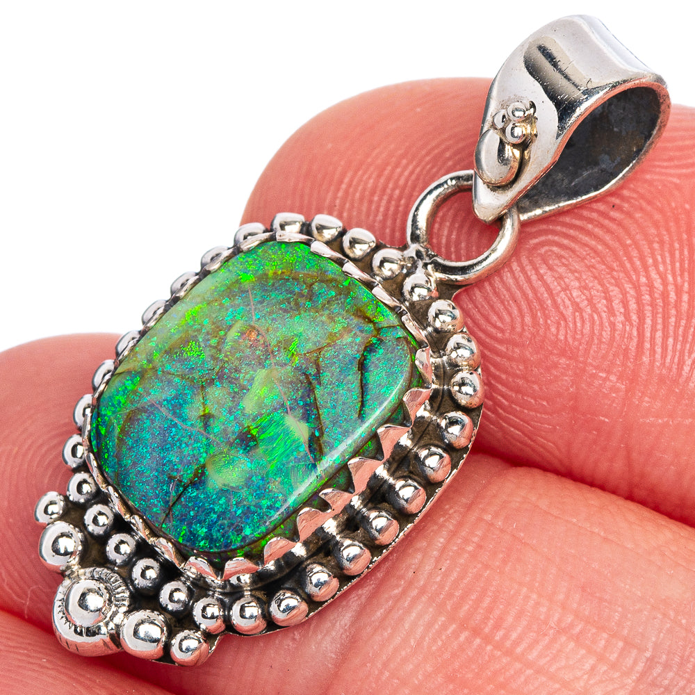 Rare Sterling Opal Pendant 1 1/4" (925 Sterling Silver) P40687