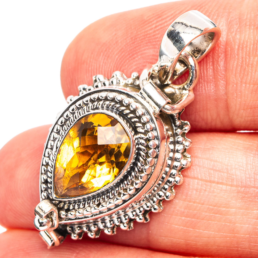 Premium Citrine Poison Pendant 1 3/8" (.925 Sterling Silver)