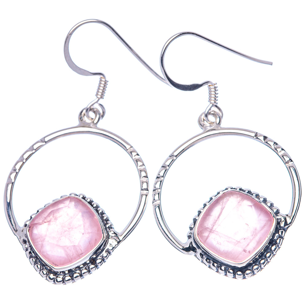 Asc Premium Rose Quartz Earrings 1 5/8" (925 Sterling Silver) E1336
