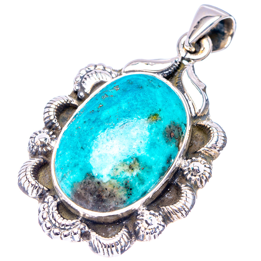 Exclusive Persian Turquoise Pendant 1 5/8" (.925 Sterling Silver)