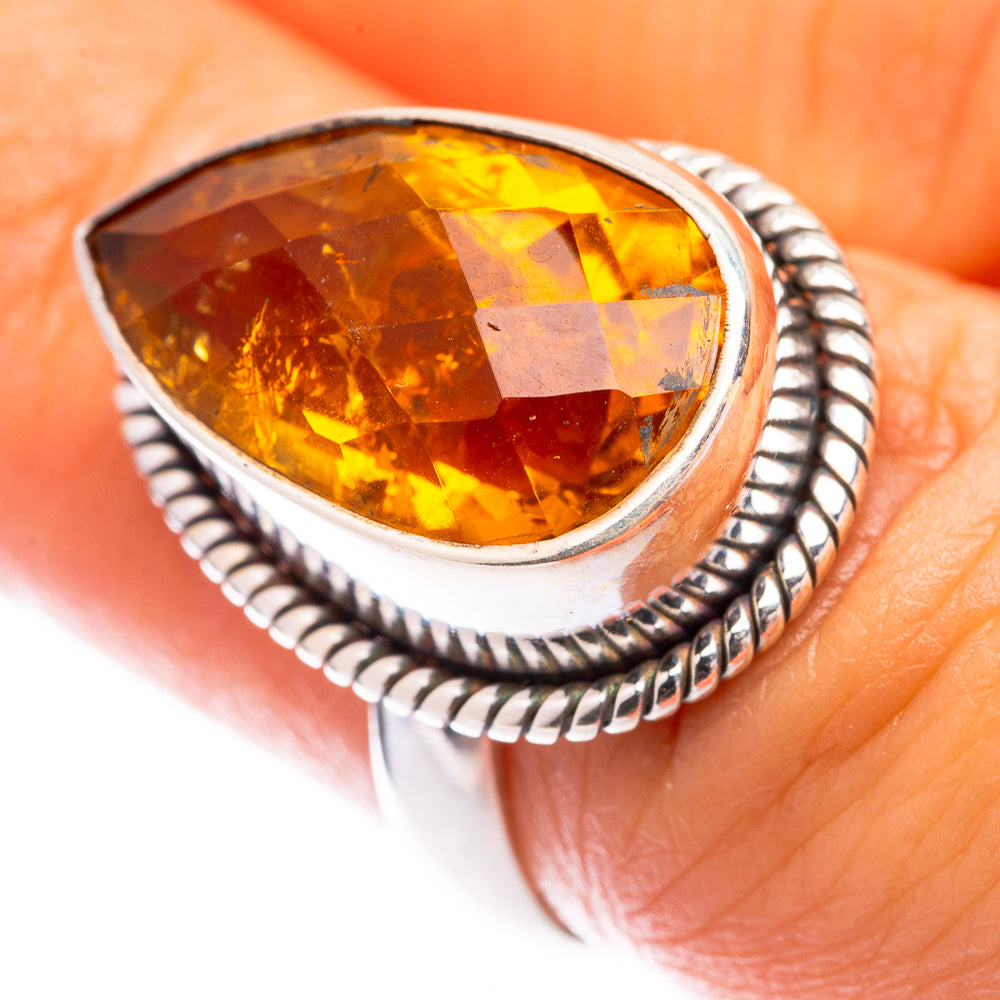 Faceted Citrine Ring Size 5.75 (925 Sterling Silver) R140689