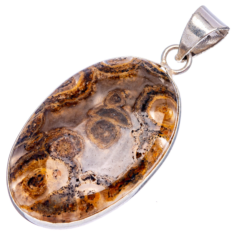 Tube Agate Pendant 1 3/4" (Silver Plated)