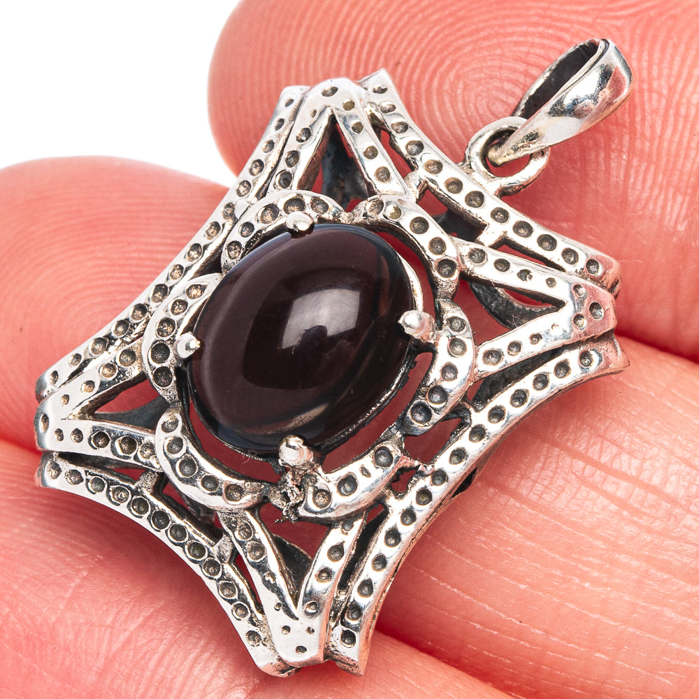 Smoky Quartz Pendant 1 1/8" (925 Sterling Silver) P40237