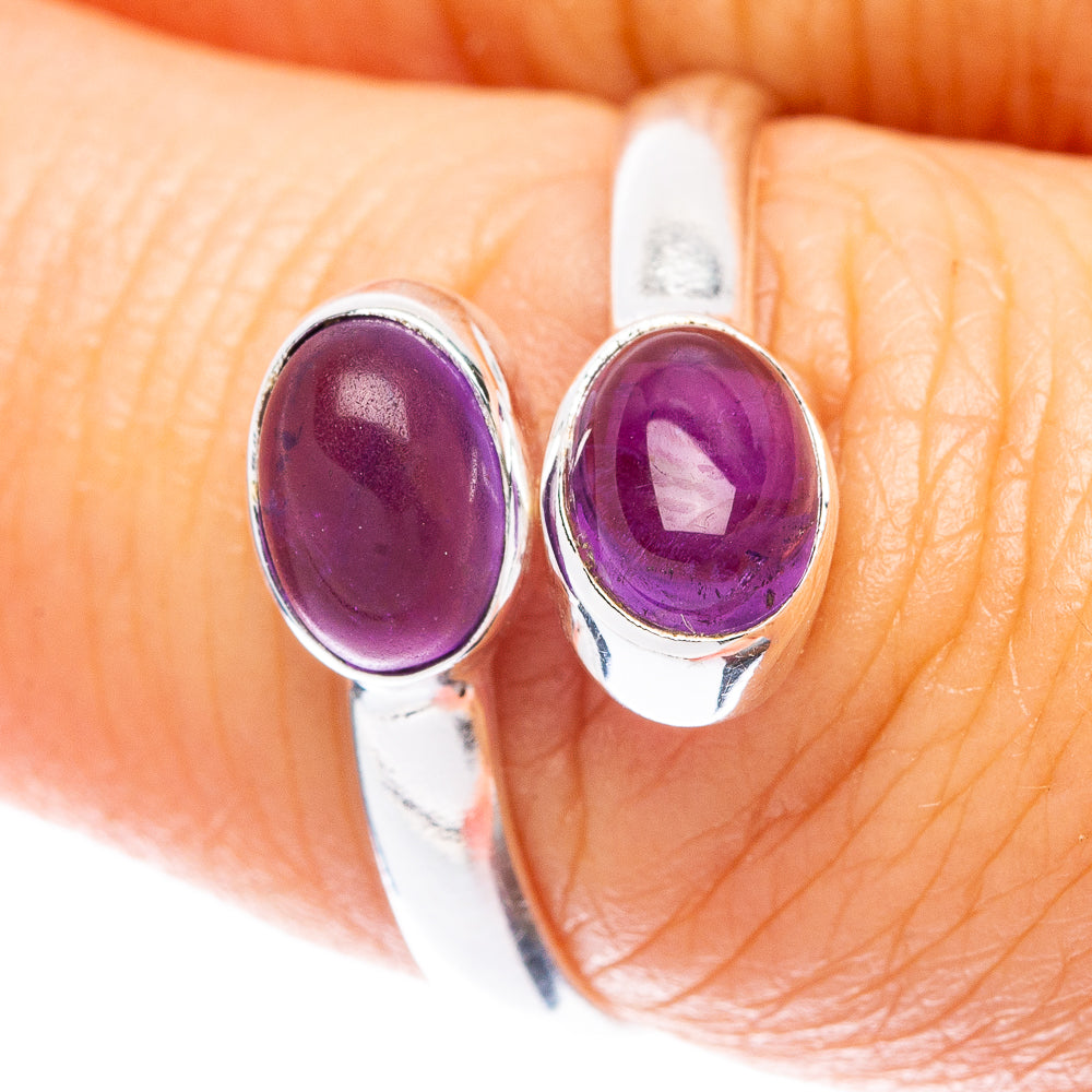 Amethyst Dainty Ring Size 7 Adjustable (925 Sterling Silver) R5709