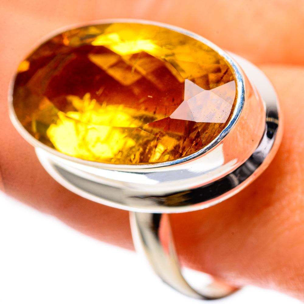 Large Faceted Citrine Ring Size 10 (925 Sterling Silver) RING139298