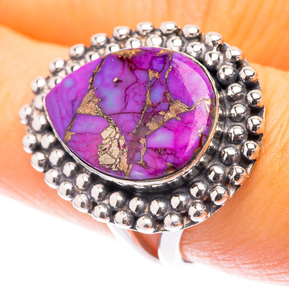 Purple Copper Composite Turquoise Ring Size 7 (925 Sterling Silver) R141516
