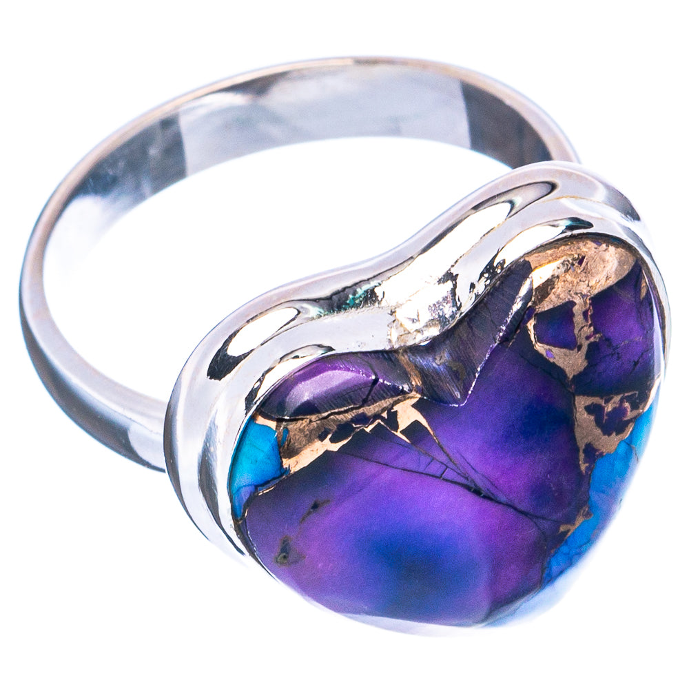 Purple Dahlia Mohave Turquoise Heart Ring Size 5.75 (.925 Sterling Silver)