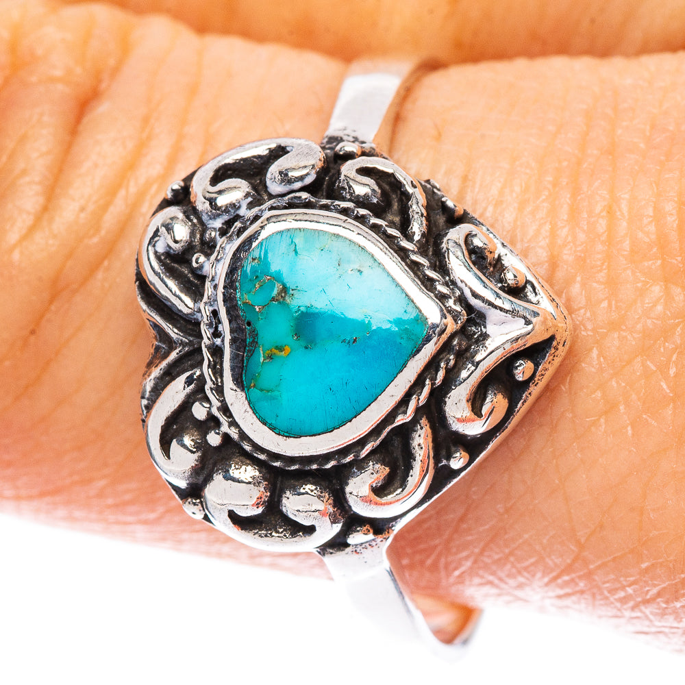 Arizona Turquoise Heart Ring Size 10.75 (925 Sterling Silver) R2423