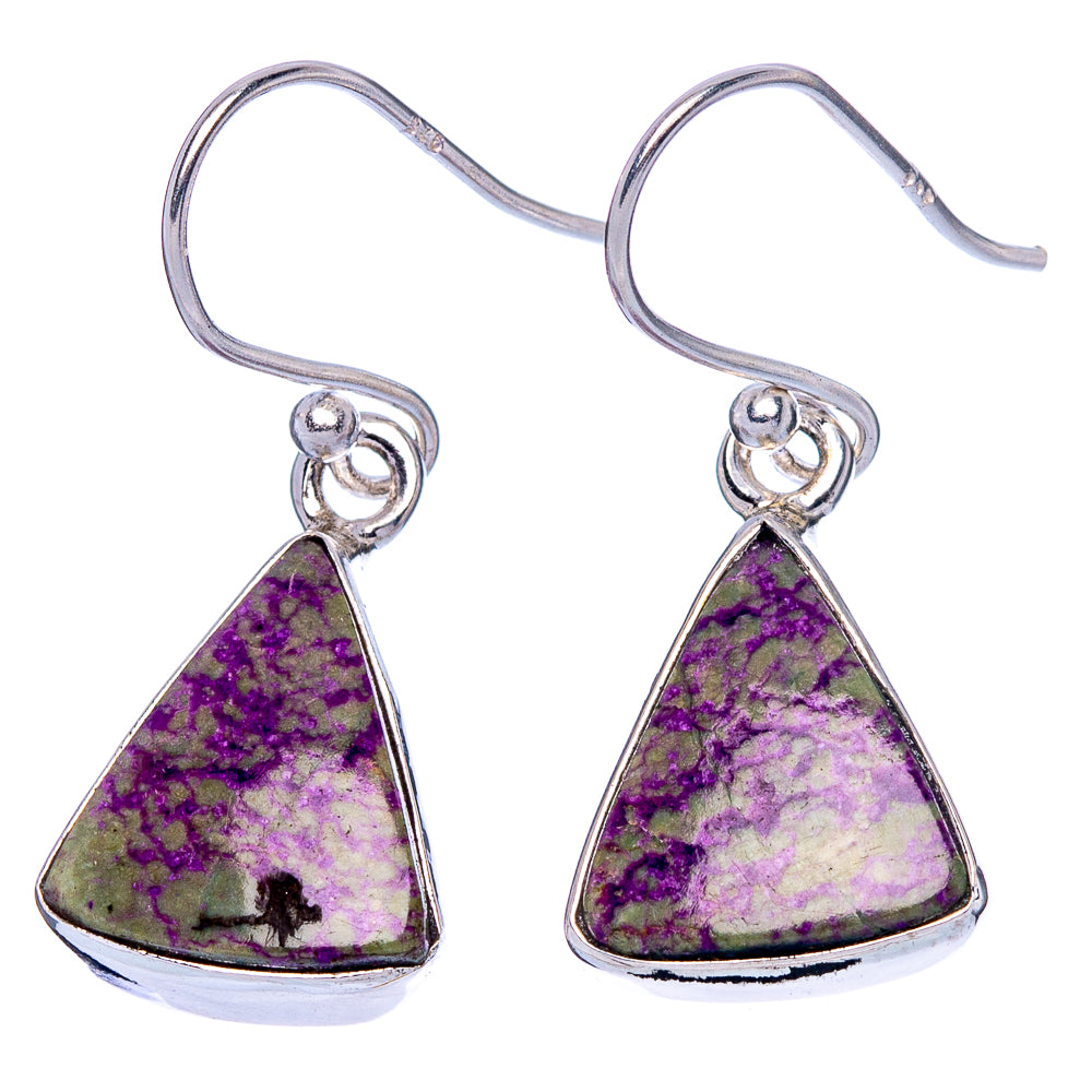 Ruby Zoisite Earrings 1 1/8" (925 Sterling Silver) E1112