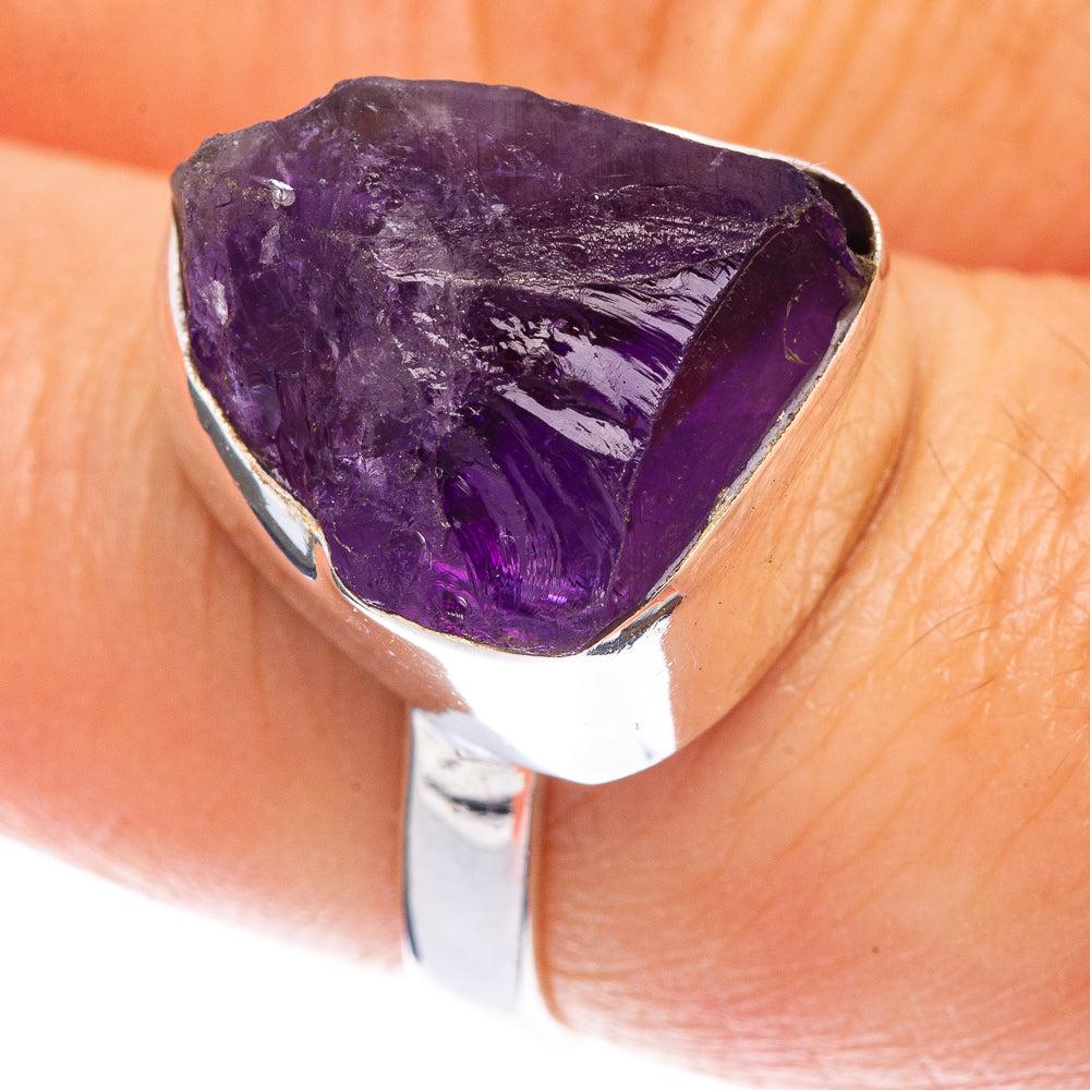 Raw Amethyst Ring Size 6.75 (925 Sterling Silver) R144571