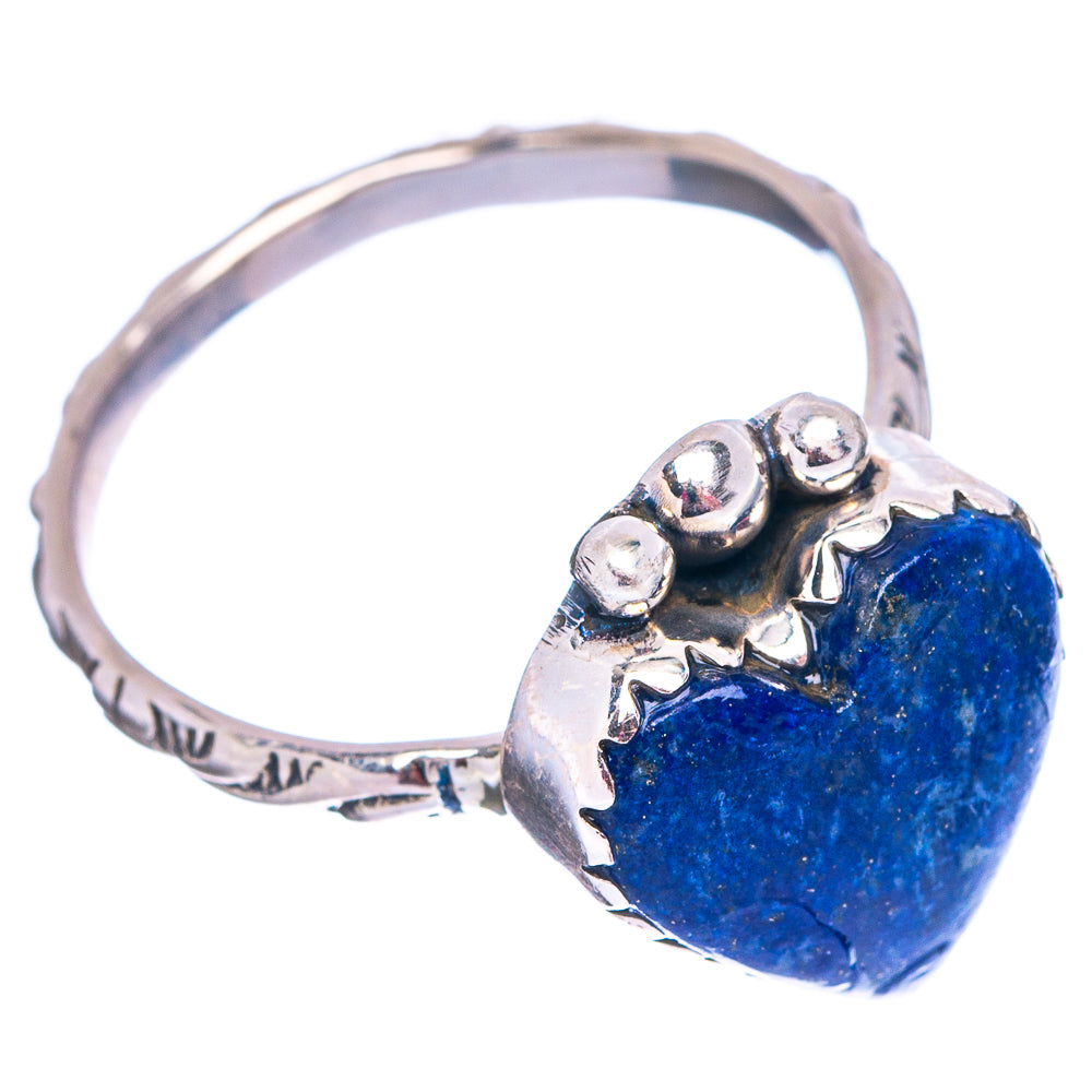 Lapis Lazuli Heart Ring Size 8.5 (.925 Sterling Silver)