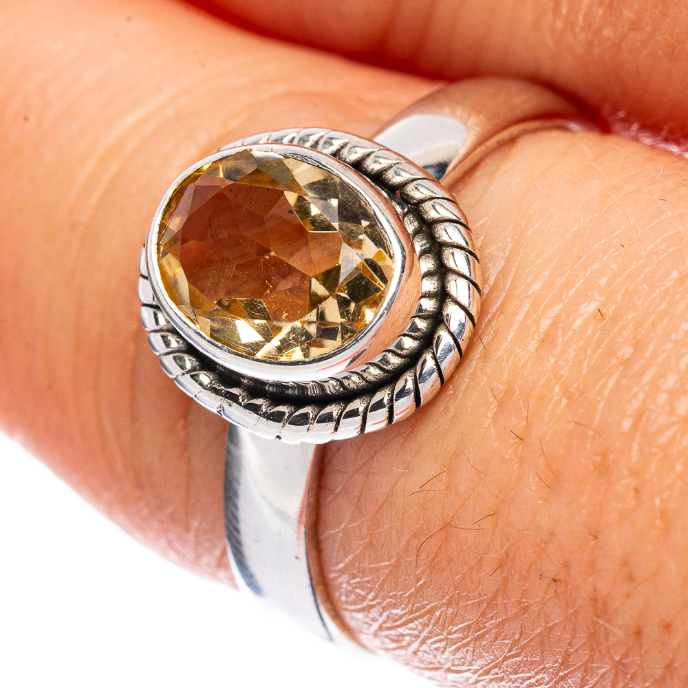 Value Faceted Citrine Ring Size 7.75 (925 Sterling Silver) R3301