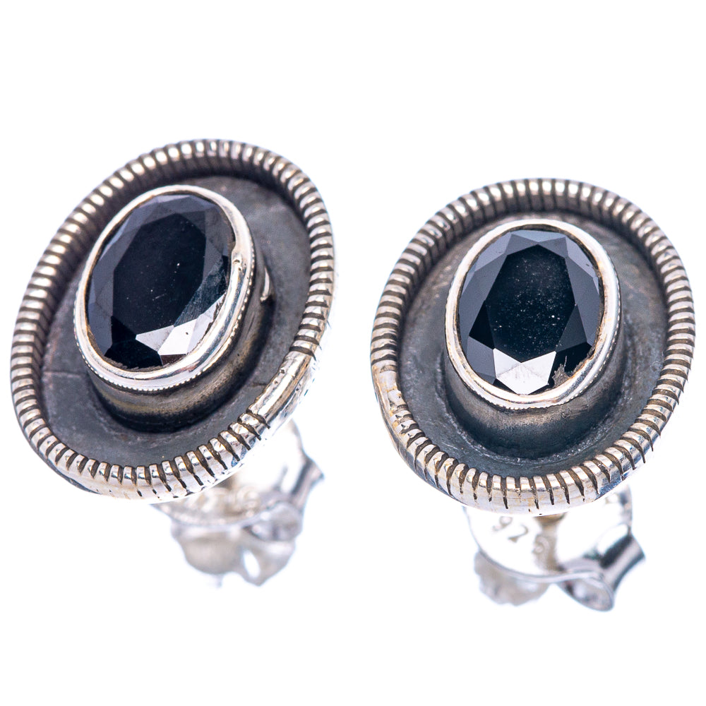 Black Onyx Dainty Earrings 1/2" (925 Sterling Silver) E2009