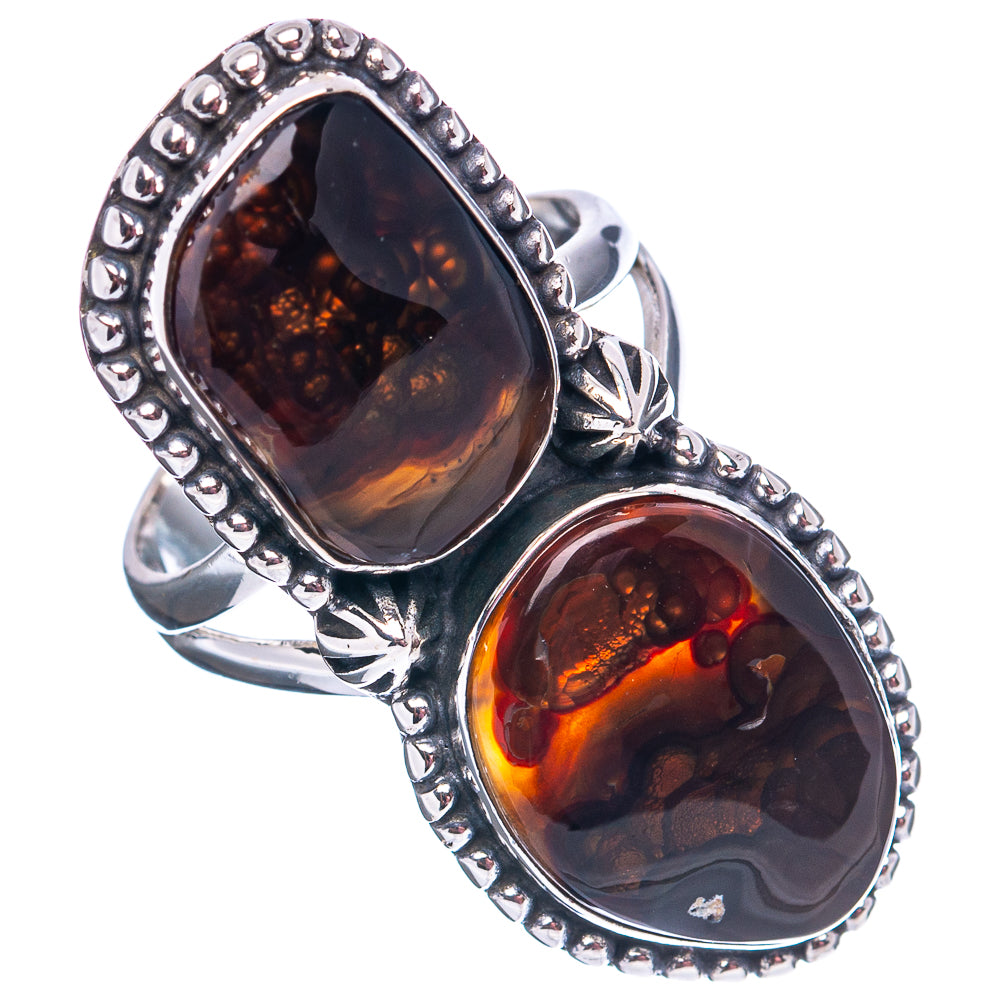Premium Mexican Fire Agate Ring Size 7 (.925 Sterling Silver)