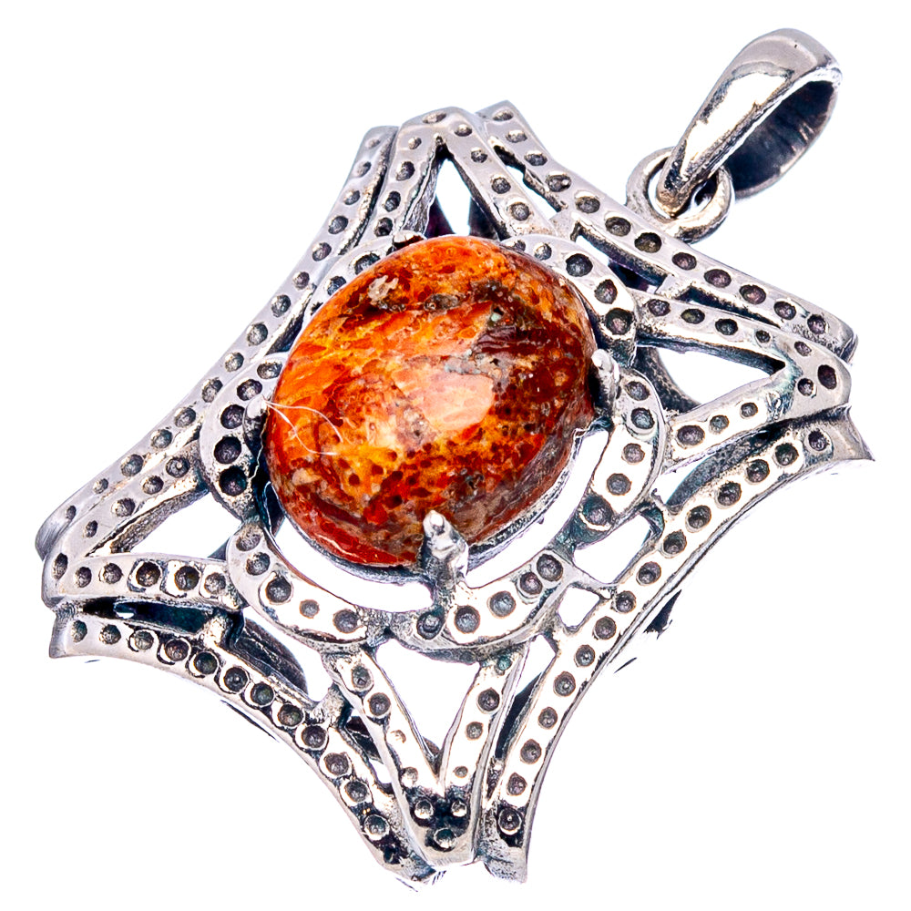 Sponge Coral Pendant 1 1/8" (.925 Sterling Silver)