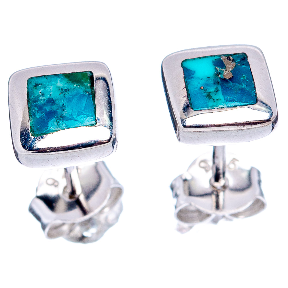 Mohave Turquoise Earrings 1/4" (.925 Sterling Silver)