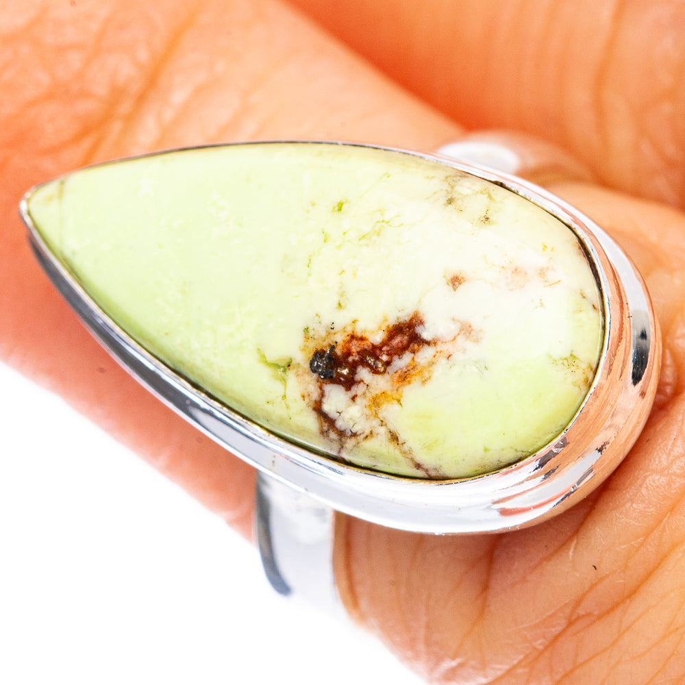 Lemon Chrysoprase Ring Size 6.25 (925 Sterling Silver) R1969