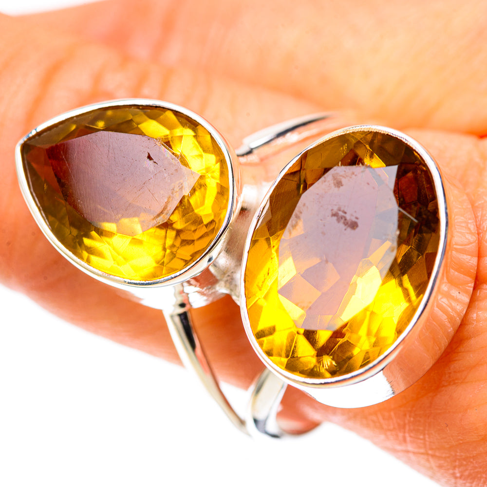 Large Faceted Citrine Ring Size 10.5 (925 Sterling Silver) RING138656