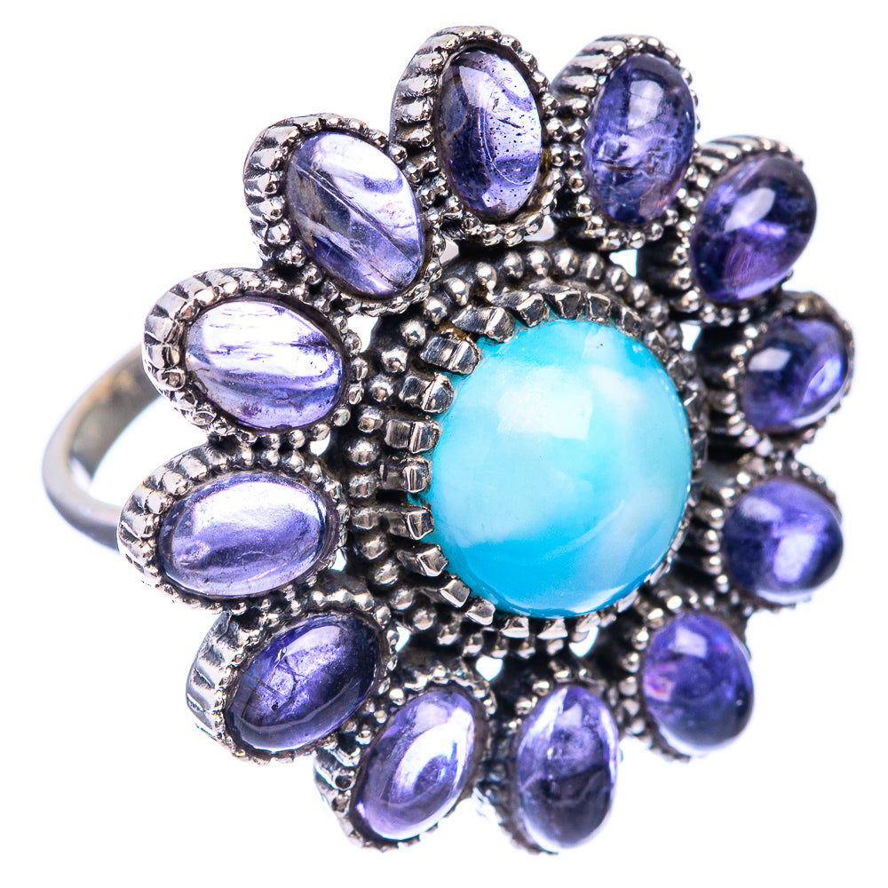 Large Larimar, Tanzanite Ring Size 8 (925 Sterling Silver) R141444