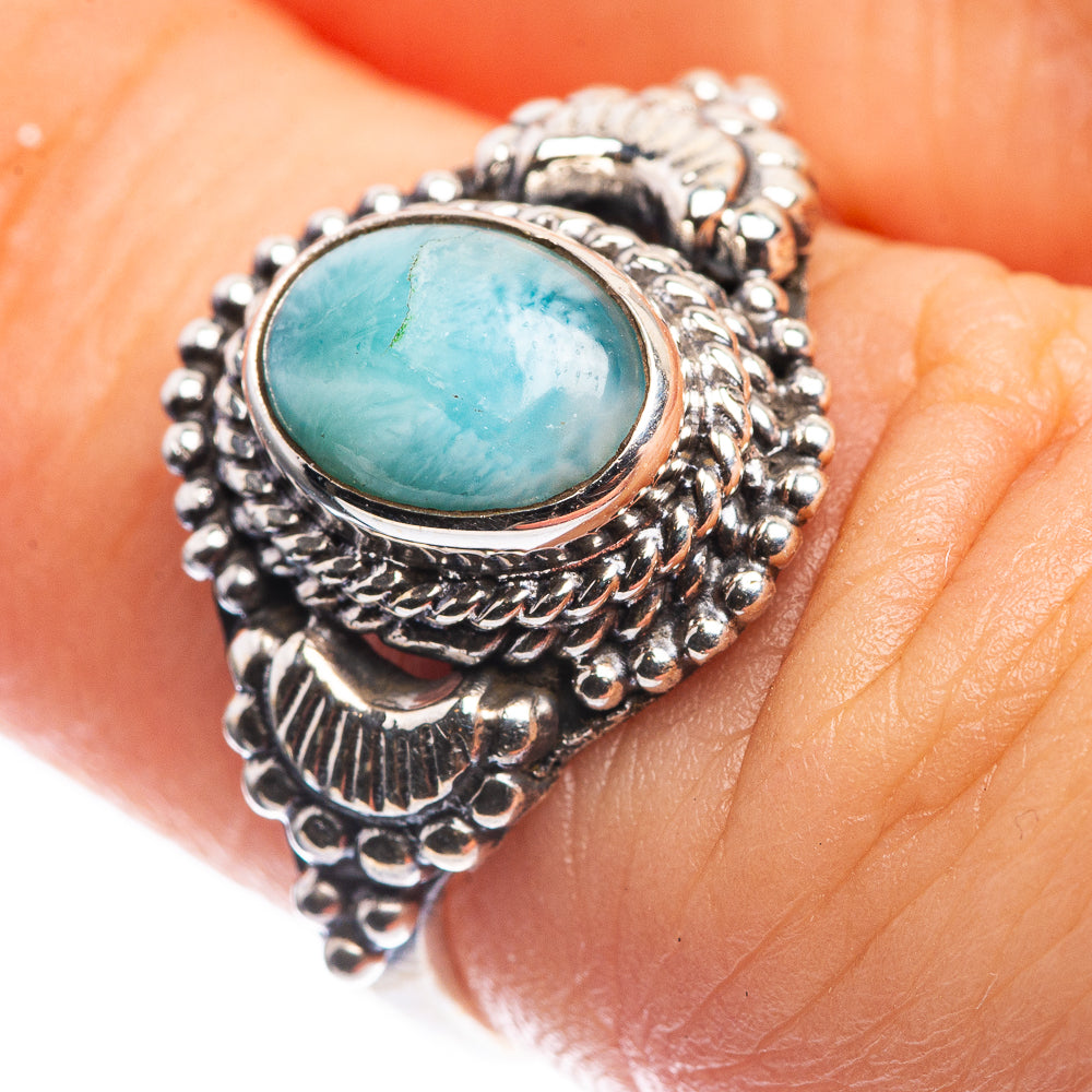 Larimar Dainty Ring Size 6 (925 Sterling Silver) R142589