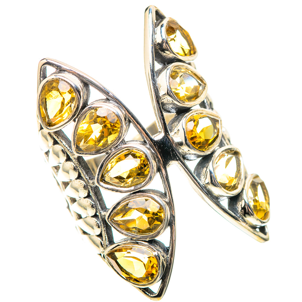 Large Faceted Citrine 925 Sterling Silver Ring Size 7.75 (925 Sterling Silver) RING139628