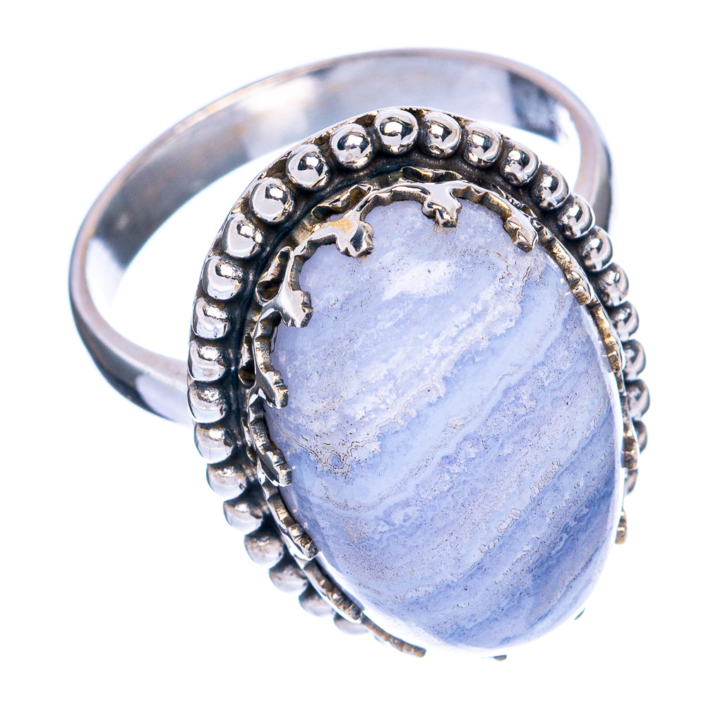 Blue Lace Agate Ring Size 7.25 (925 Sterling Silver) R144459