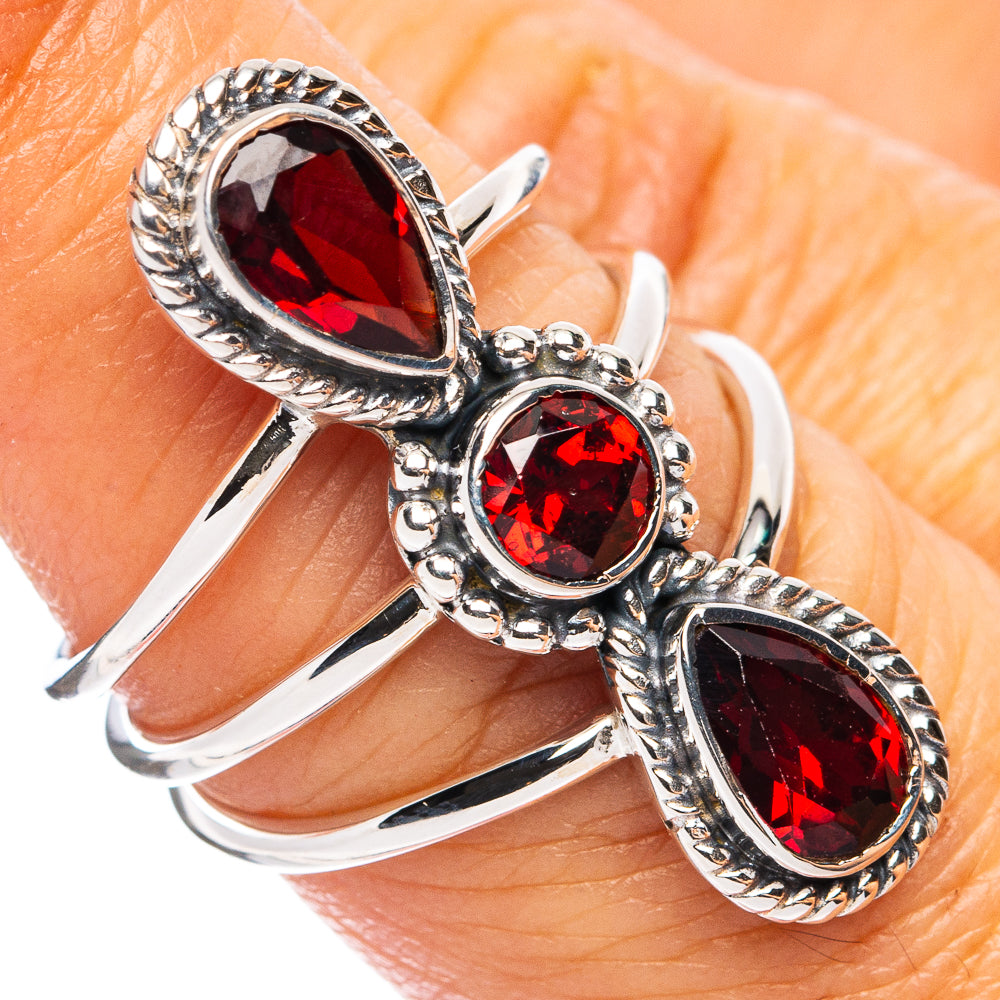 Premium Garnet Ring Size 6.5 (925 Sterling Silver) R8190