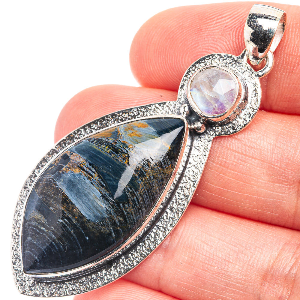 Pietersite, Rainbow Moonstone Pendant 2 1/4" (925 Sterling Silver) P39245