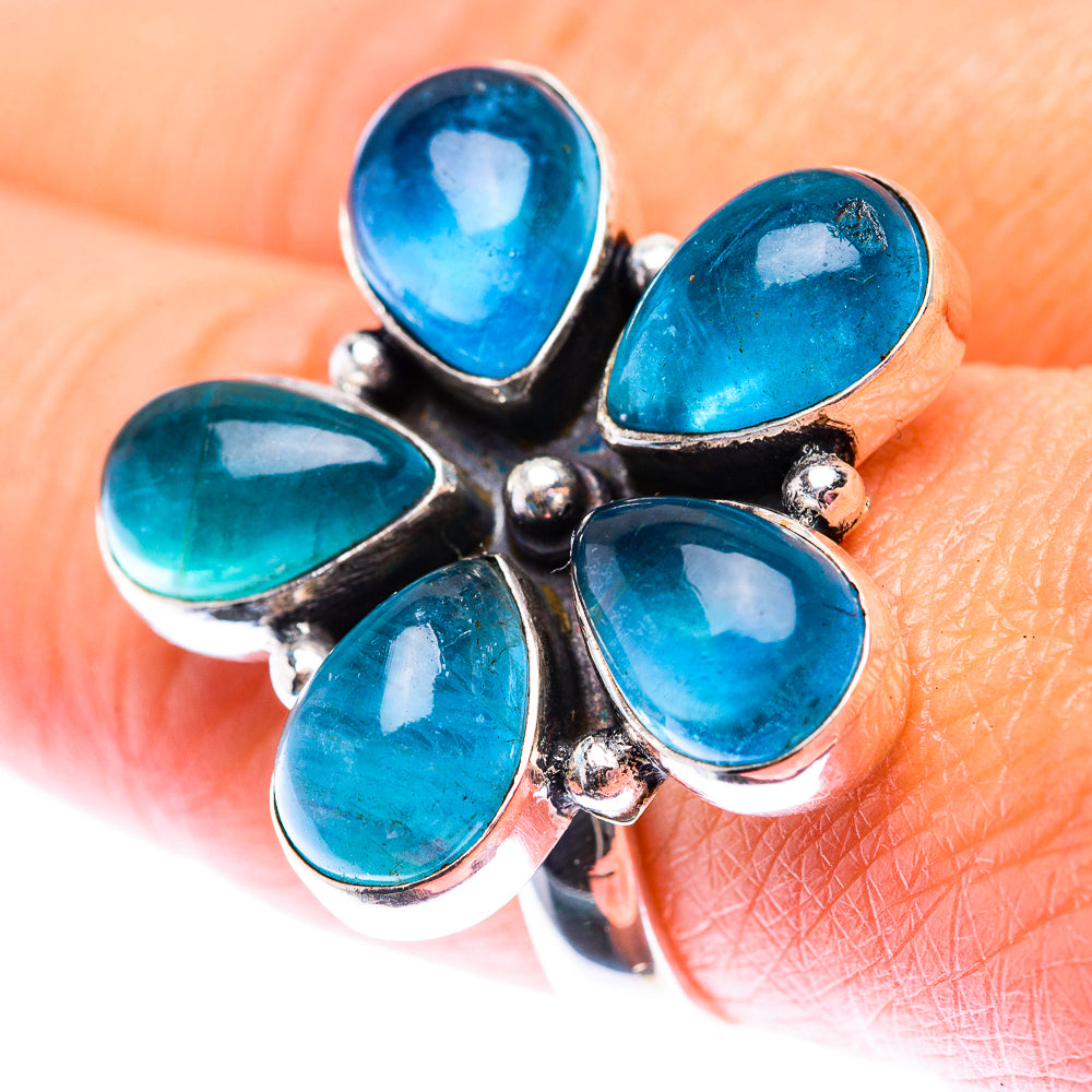 Large Blue Fluorite Ring Size 9 (925 Sterling Silver) RING140224