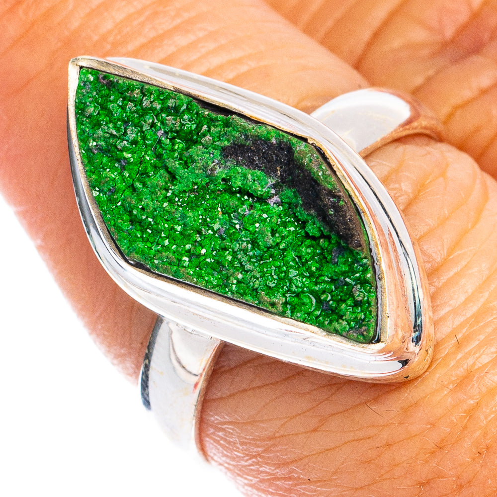 Rare Uvarovite Garnet Ring Size 7.75 (925 Sterling Silver) R8498