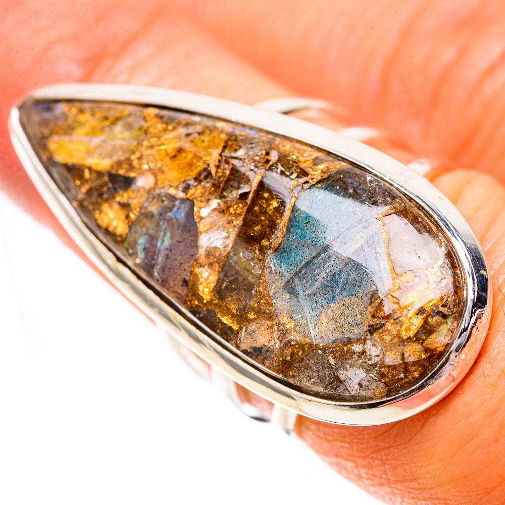 Large Brecciated Labradorite Ring Size 6 (925 Sterling Silver) RING137983