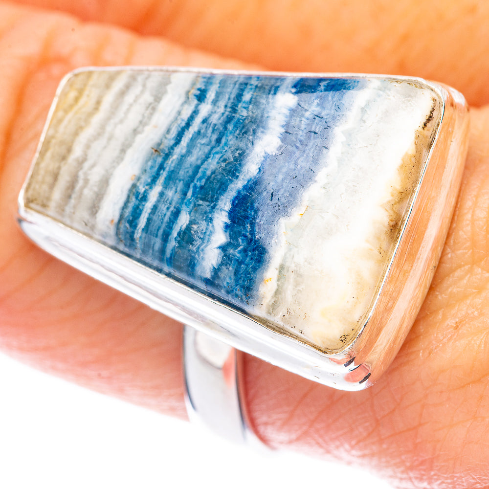 Blue Scheelite Ring Size 8.75 (925 Sterling Silver) R2024