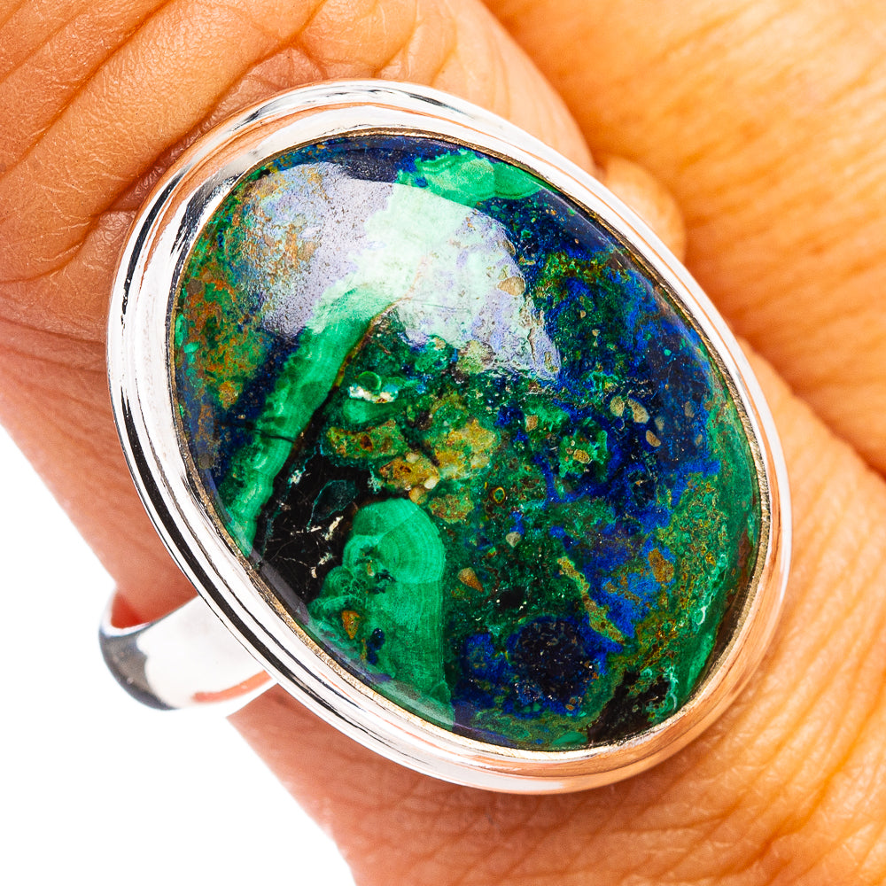 Rare Azurite Malachite Ring Size 10 (.925 Sterling Silver)