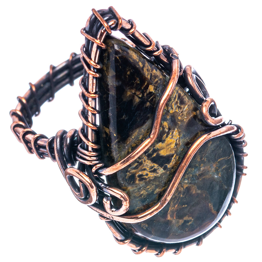 Pietersite Wire Wrap Ring Size 6.25 (Oxidized Copper)