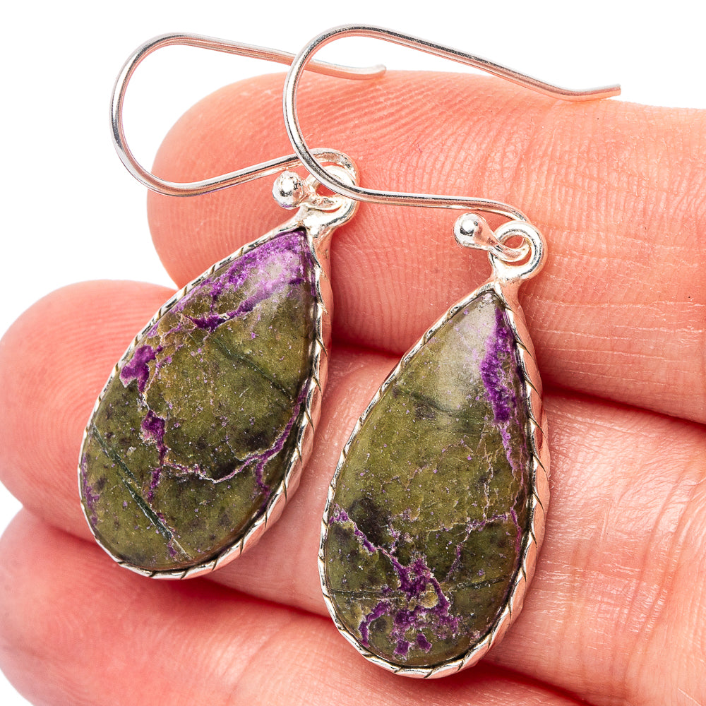 Stichtite  Earrings 1 5/8" (.925 Sterling Silver)
