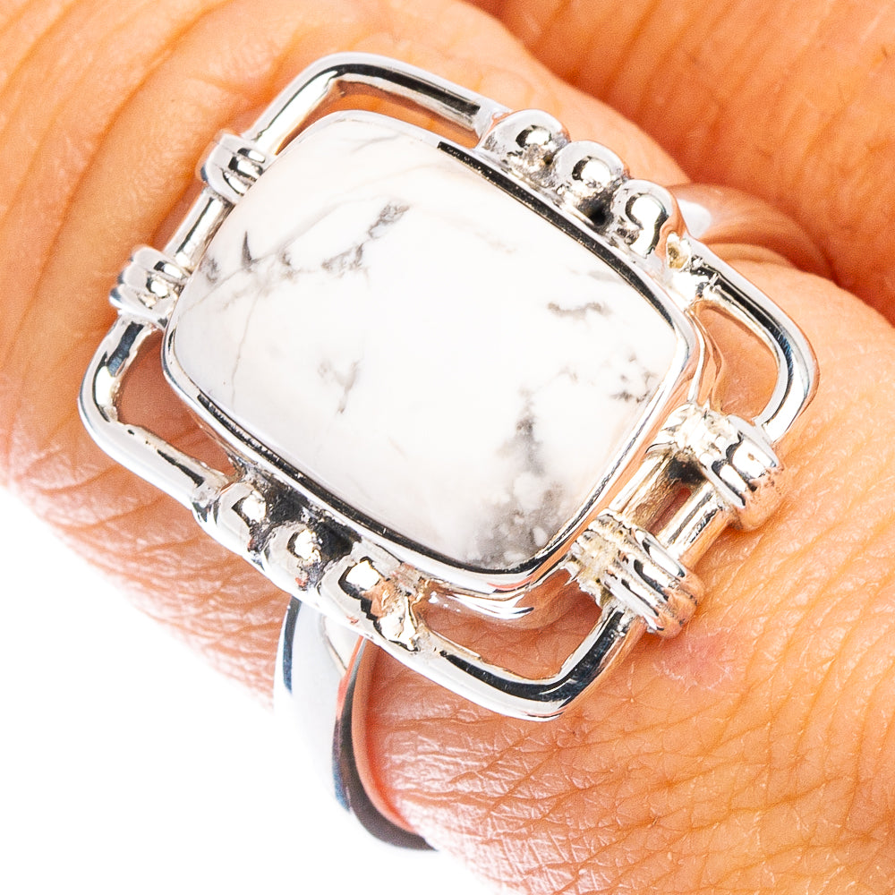 Premium Howlite Ring Size 8 (925 Sterling Silver) R8045