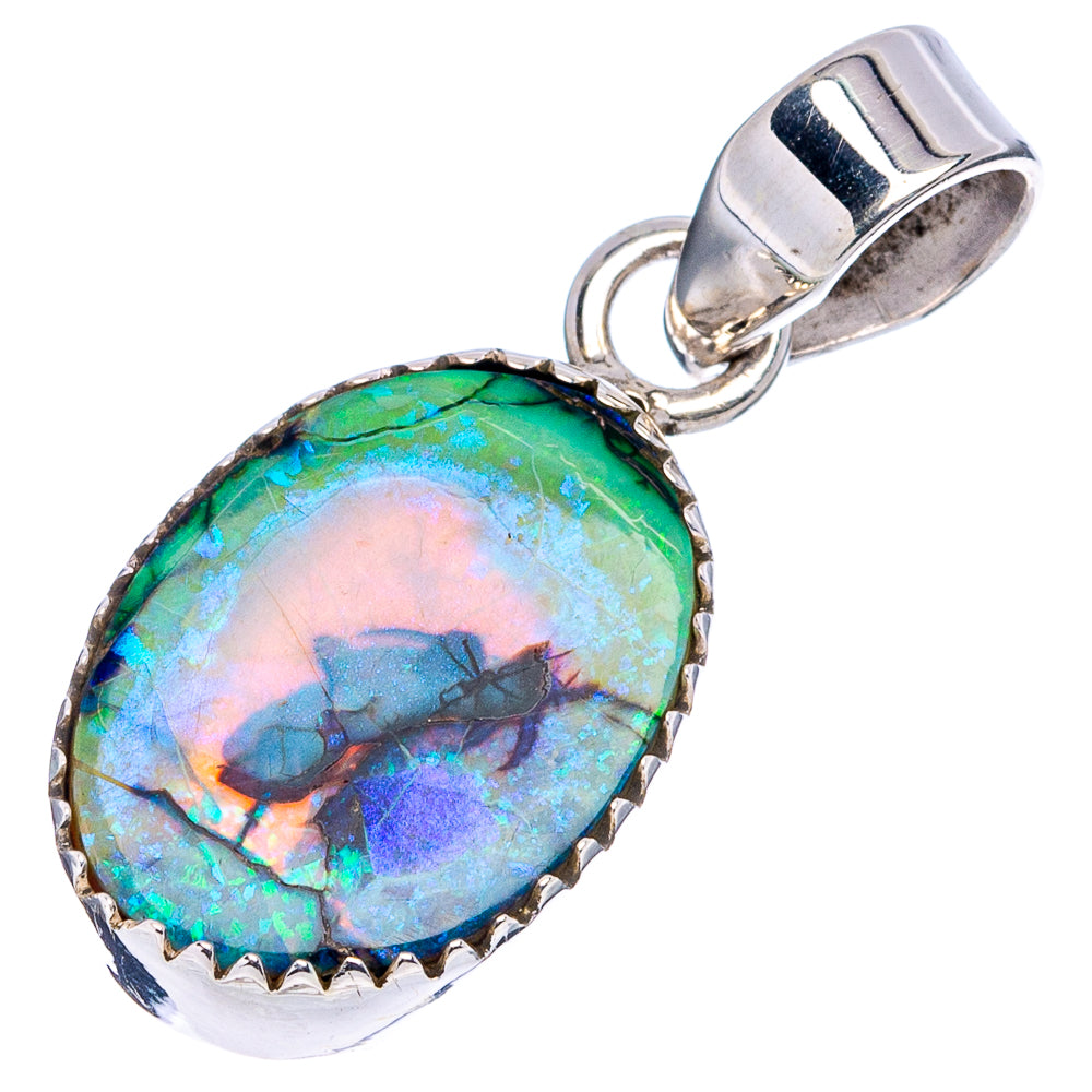 Rare Sterling Opal Pendant 1 1/4" (.925 Sterling Silver)