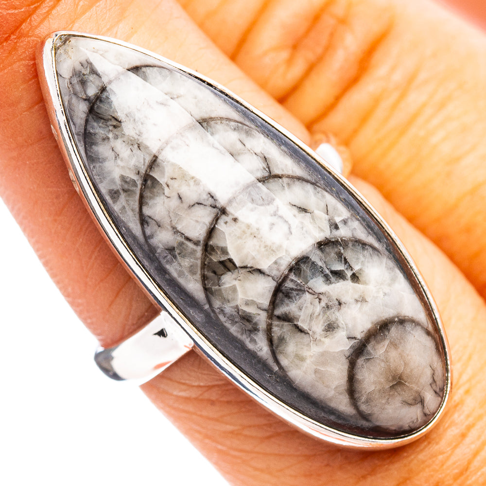 Orthoceras Fossil Ring Size 7.75 (.925 Sterling Silver)