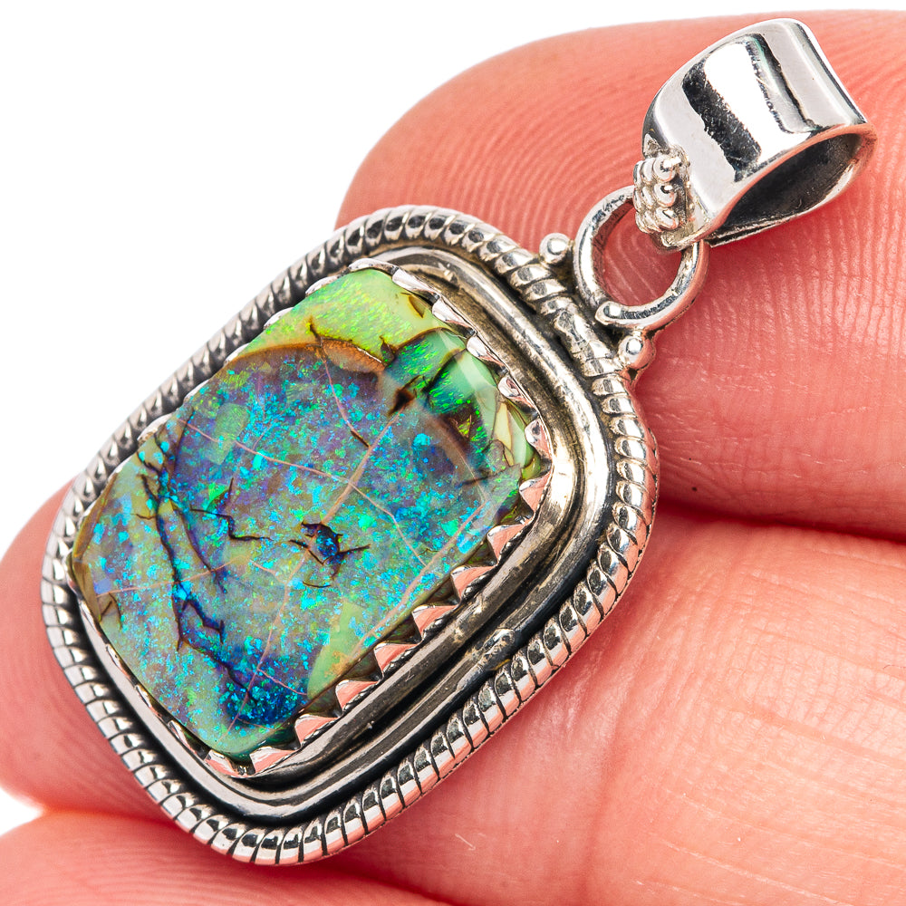 Rare Sterling Opal Pendant 1 1/4" (925 Sterling Silver) P39985
