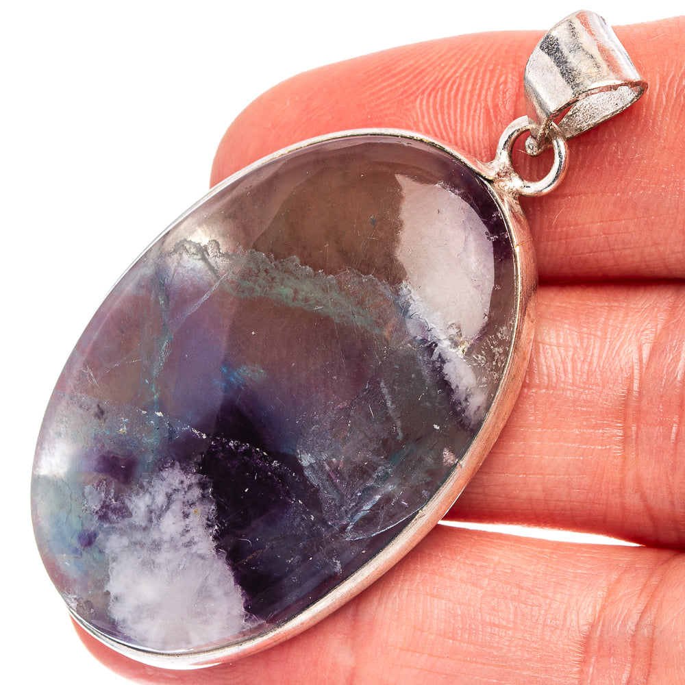 Fluorite Pendant 2" (Silver Plated)