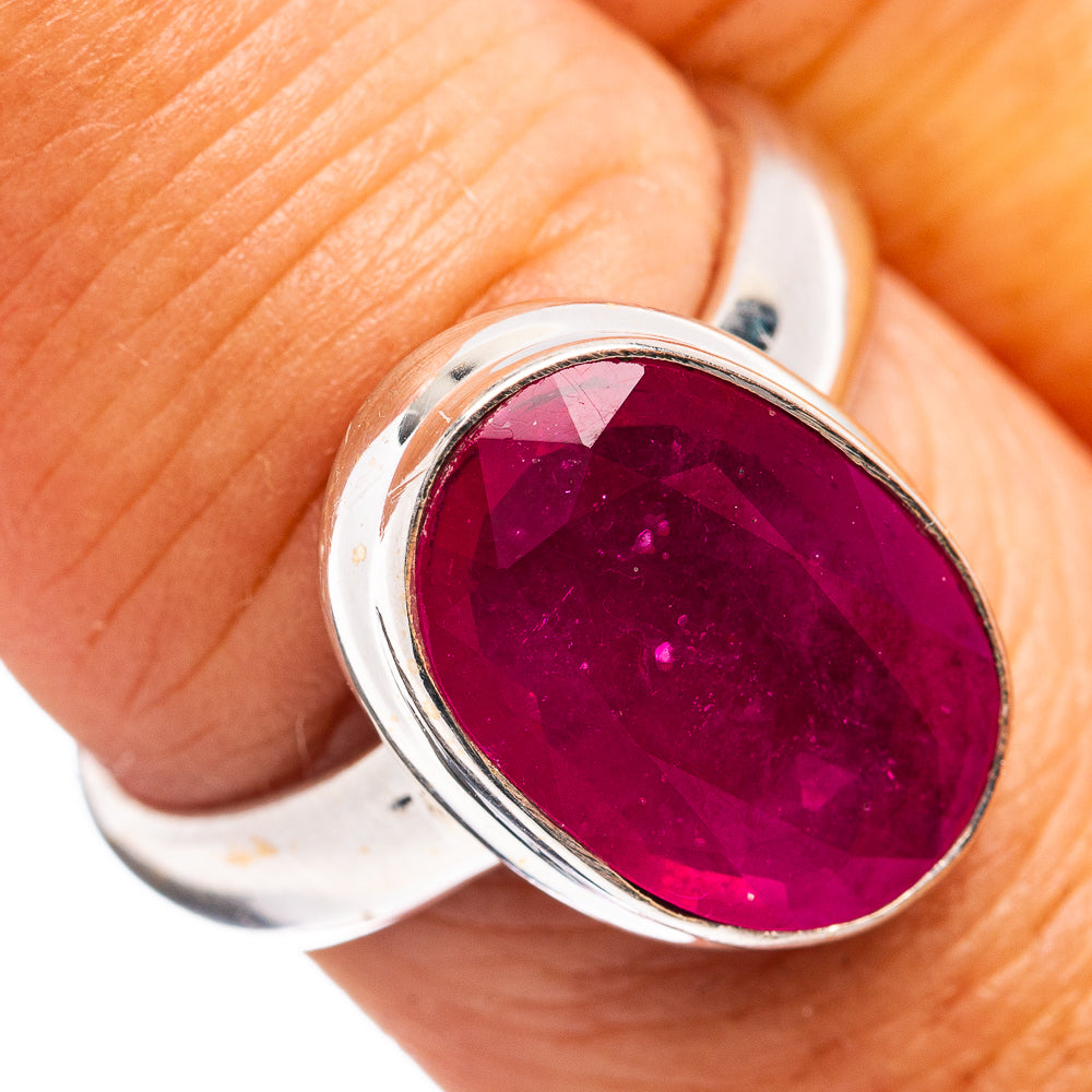 Premium Burmese Glass Filled Ruby Ring Size 7.75 (.925 Sterling Silver)