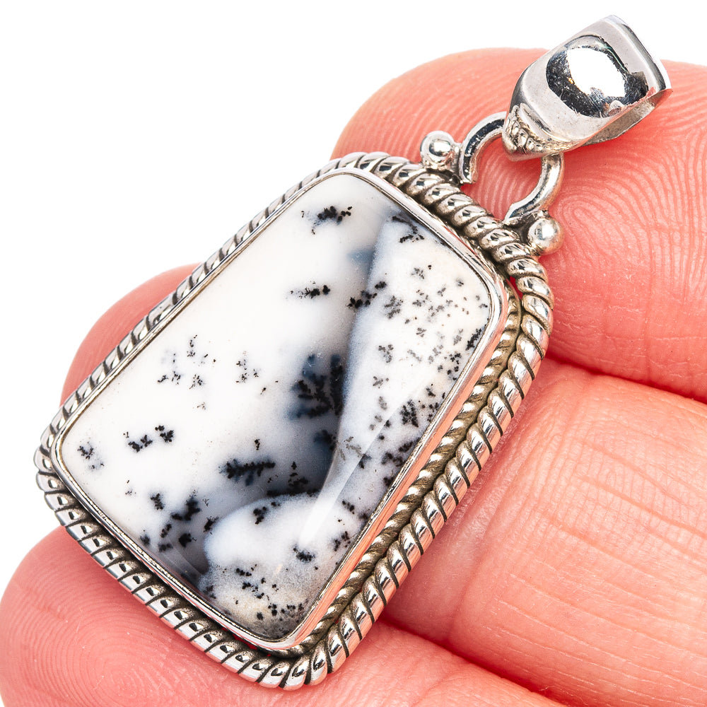 Dendritic Opal Pendant 1 3/8" (925 Sterling Silver) P40277