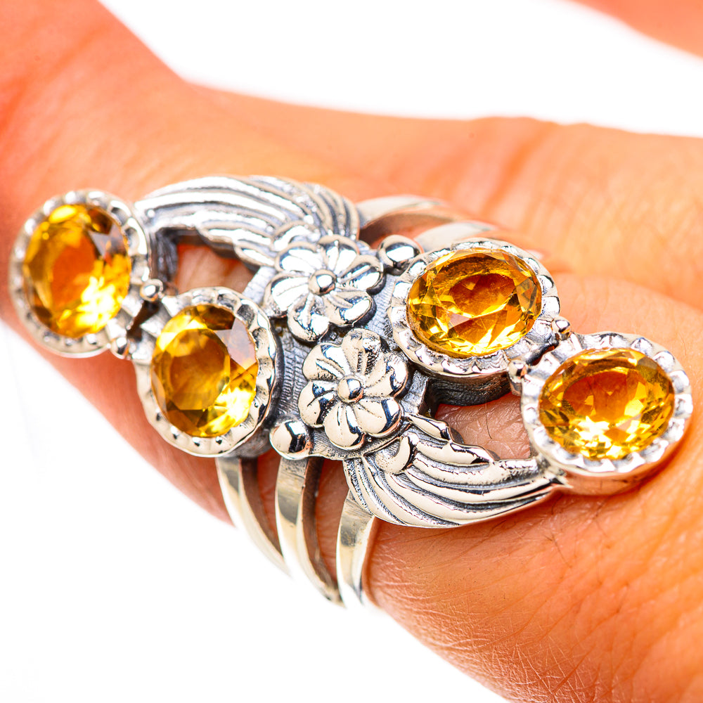 Large Faceted Citrine Ring Size 7.25 (925 Sterling Silver) RING138658