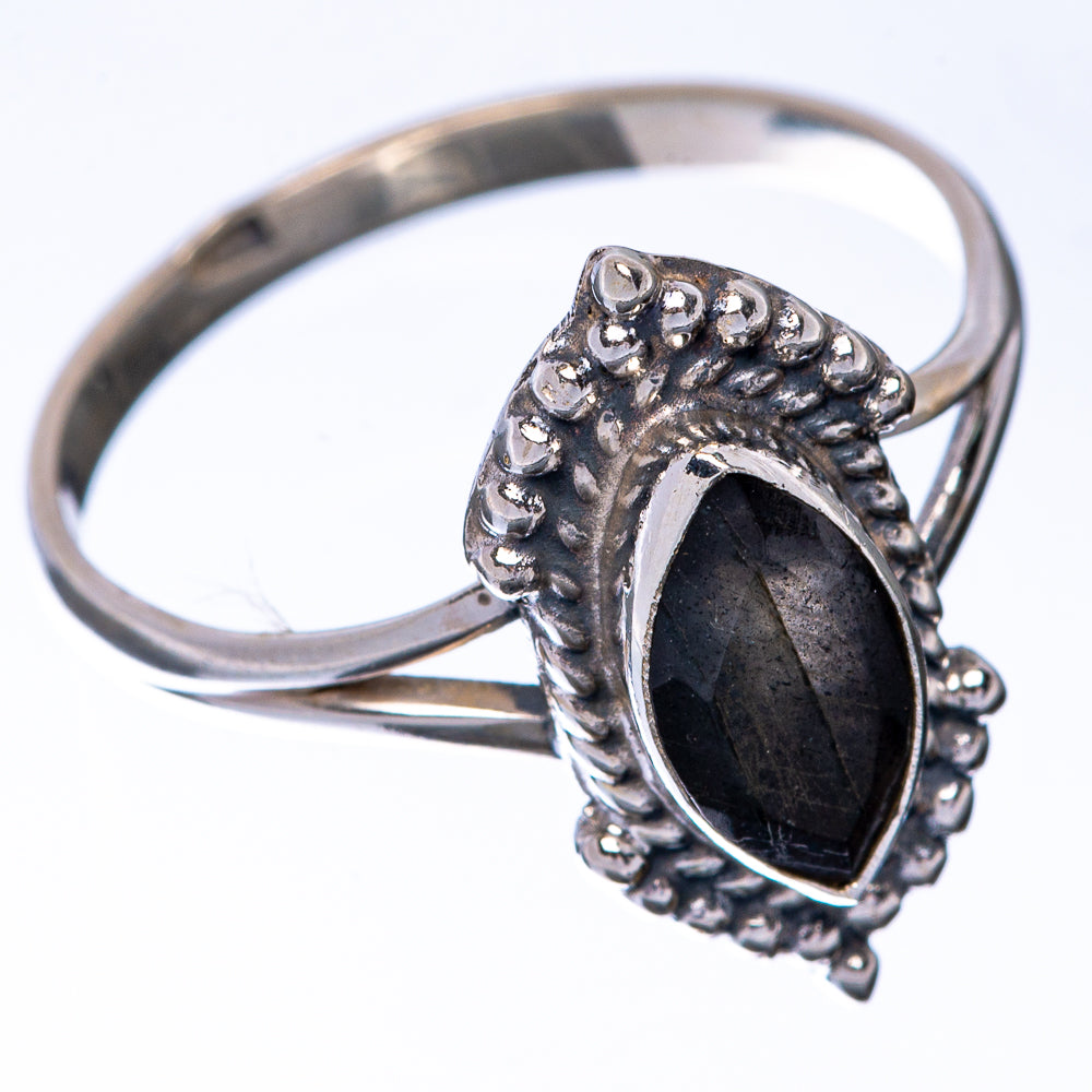 Black Onyx Dainty Ring Size 8.25 (925 Sterling Silver) R145233