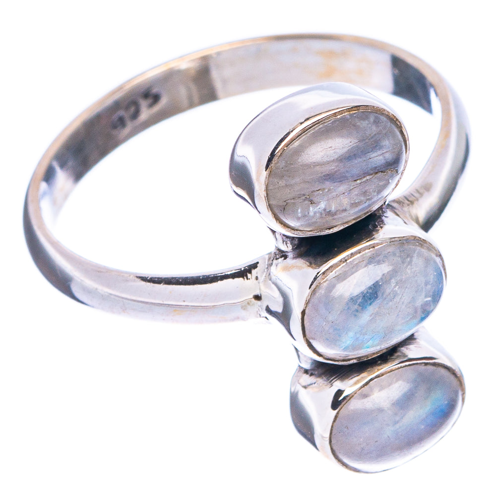 Rianbow Moonstone Dainty Ring Size 7.75 (925 Sterling Silver) R5278