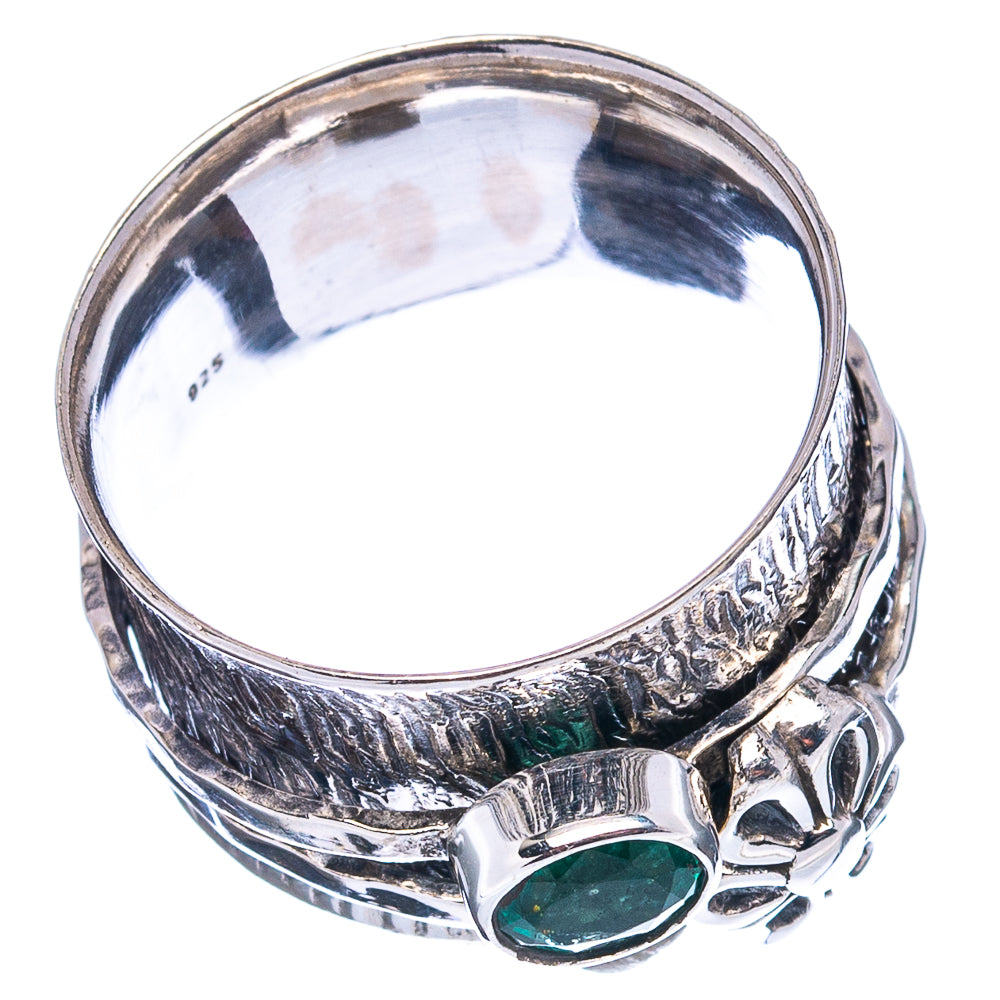 Premium Zambian Emerald Ring Size 8.75 (.925 Sterling Silver)